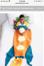 Yarnspirations- Bernat Design Studio -  Blast off crochet snuggle sack - Free