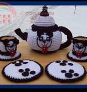Crafts for Angels Designs - Barbara Maroney - Panda Bear Tea Set