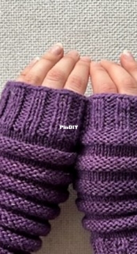 Pretty Purple Arm Warmers by Wenonah Pickrell-Free