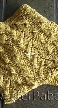 #96 Fancy Cables and Lace Baby Blanket by SweaterBabe