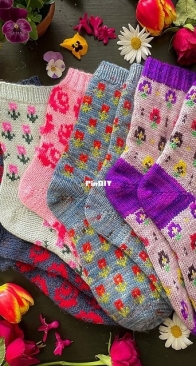 Charlottes Flower Garden sock set by Stone Knits