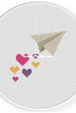 Daily Cross Stitch -Paper Plane Love Trail