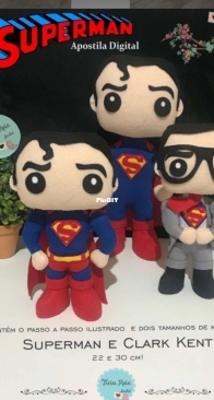 Ticia Reis Ateliê -  Ticia Reis - Superman e Clark Kent - Portuguese