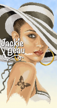Lady with summer hat by Jackie Beau