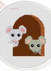 Daily Cross Stitch -  Mouse In Hole