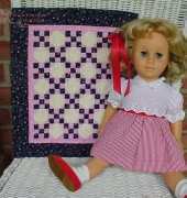 Finished Blue & Pink Doll Quilt