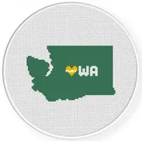 Daily Cross Stitch - Heart Washington