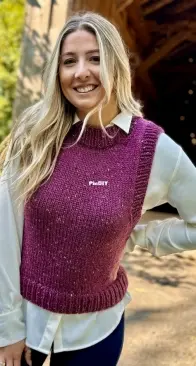 Hearty Homestead Tweed Vest by Plymouth Yarn Design Studio - Free