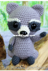 Left Handed Crocheter - Jennifer Adams - Forest Raccoon