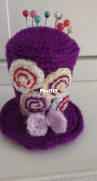 Purple hat pincushion