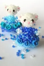 Blue Bear with Roses - Christiane Bruning - German - Free