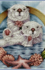 Lkacross- Otters by Natalia Orehova