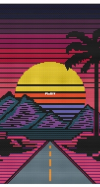 NostalgicXStitch - Retrowave Sunset