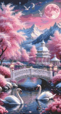 Pink Swan Landscape 2 by Silvia Romero Vieira - Free