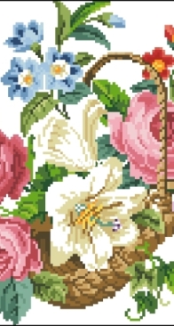 Berlin Woolwork - Bouquet of flowers in the basket SAGA