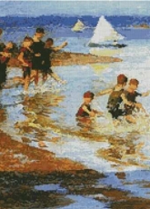 Children At Play on the Beach FREE