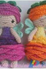 Mispel toy crochet - Zwaanthe Heerlien - Rosita floral fairy -Dutch
