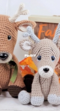 Sweet oddity art- Carolyn Brodie- deer doll and Mini deer