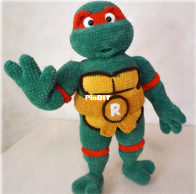 Evgenia knitted toys - Evgenia Gavrilova - Евгения Гаврилова - Raphael Teenage Mutant Ninja Turtles - English Translated