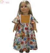 BunnyBear - 1970s Maxi Dress (Doll Clothes)- Sewing pattern for 18" doll