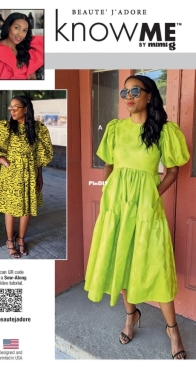 Know Me Sewing Pattern Misses' Dress by Beaute' J'adore  - ME2016 - Sizes 18-26