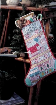 Noel Stocking by Sarah Stevenson from 8-Color Country Cross-Stitch