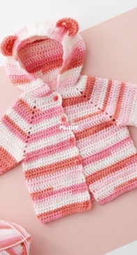 Yarnspirations - Coats and Clark - Lorna Miser - RHC0229-026885M - Baby Bear Crochet Hoodie - Free