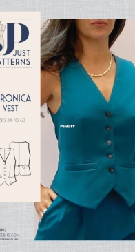 Just Patterns - 3102 Veronica Vest - Sizes 34-60 - English, French