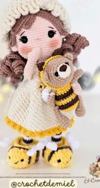 El Crochet de Miel - Miel y galletas - Hannie Ordoñez Aguilar - Melinna and mellow bear -  Melinna y melosito - CAL version -  Spanish