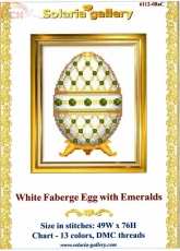 Solaria Gallery 6112-08aC - White Faberge Egg with Emeralds