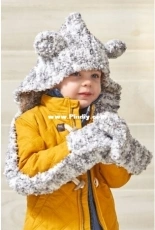 Red Heart - Rebecca J. Venton - LW6527 Hooded Bear Scarf with Pockets - Free