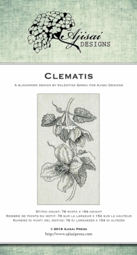 Ajisai Press - Blackwork - Clematis by Valentina Sardu