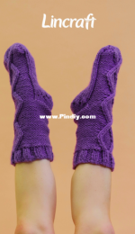 Lincraft - P056 Seamed Cabled House Socks for the Family - Free