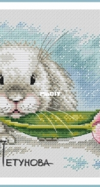 Bunny With A Tulip by Anna Petunova