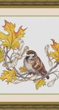Maple Wreath With A Sparrow by Natalia Aksenova