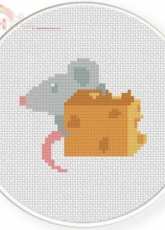 Daily Cross Stitch - Mouse And Cheese