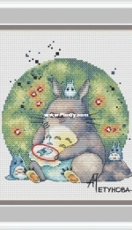 Totoro Embroiders by Anna Petunova