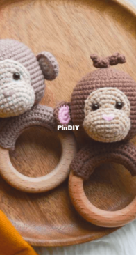 Garbatka Toys - Ekaterina Gorbatsevich - Rattle Baby Monkey