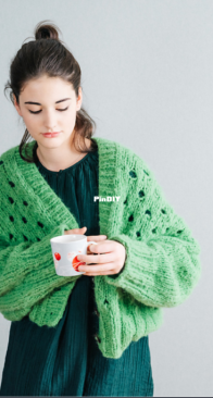 Polka Dot Cardi by Midori Hirose - Knit Cafe Midori - English, Japanese