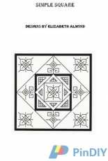 Elizabeth Almond FR0004 Simple Fun Square -Blackwork pattern- Free