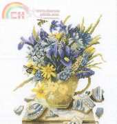 Lanarte 35021 Marjolein Bastin Flowers in gold and blue