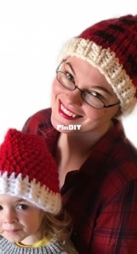 Buffalo Plaid Messy Bun Beanie by Charissa Pray-Free
