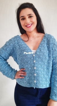 Anchor Crafts - Leonela diy - Leonela Cevallos - Flower Cardigan - Free