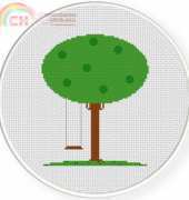 Daily Cross Stitch Tree Swing