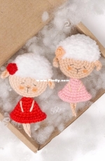 Crochet Toys Basket - Olga Lukoshkina - Crochet brooch sheep