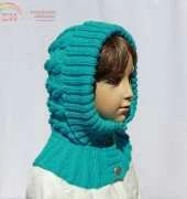 Cabled Hood/Neck Warmer by Rose Brown/Free