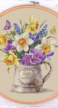 Ameli Stitch - Jug with Primroses by Anna Smith / Kuznetsova