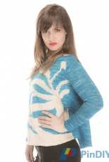 Blue Tiger Sweater by Laura Zukaite