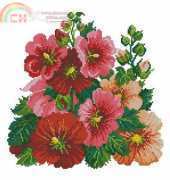 Hollyhocks Pillow by Lesley Teare from  Cross Stitch Gold 109