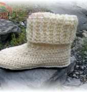 Fur Babies Boutique  - Patti Notestine - Ivory Cuffed Boots with Shoe Form